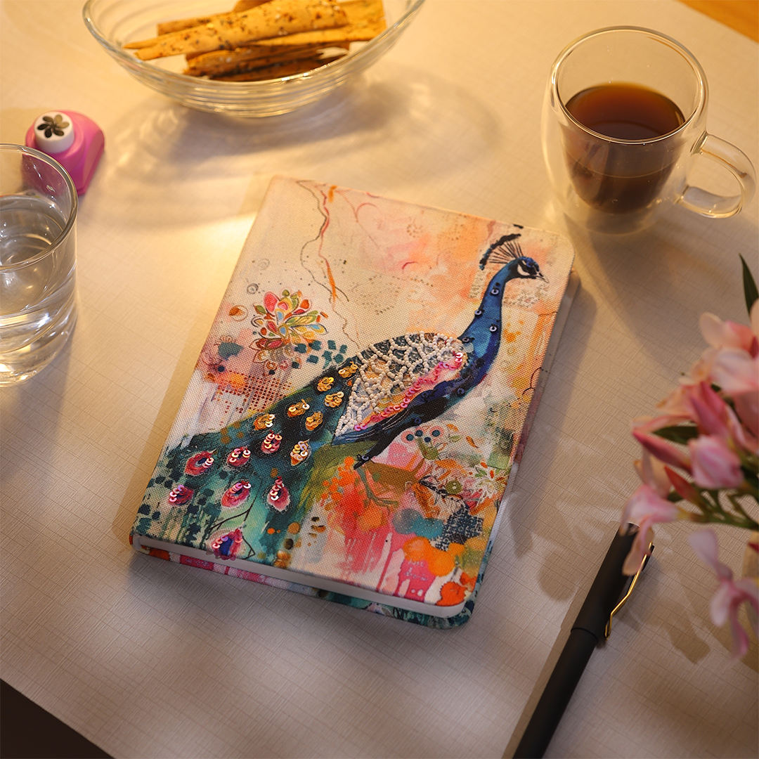 A5 Threaded Thoughts Series - Peacock Bloom