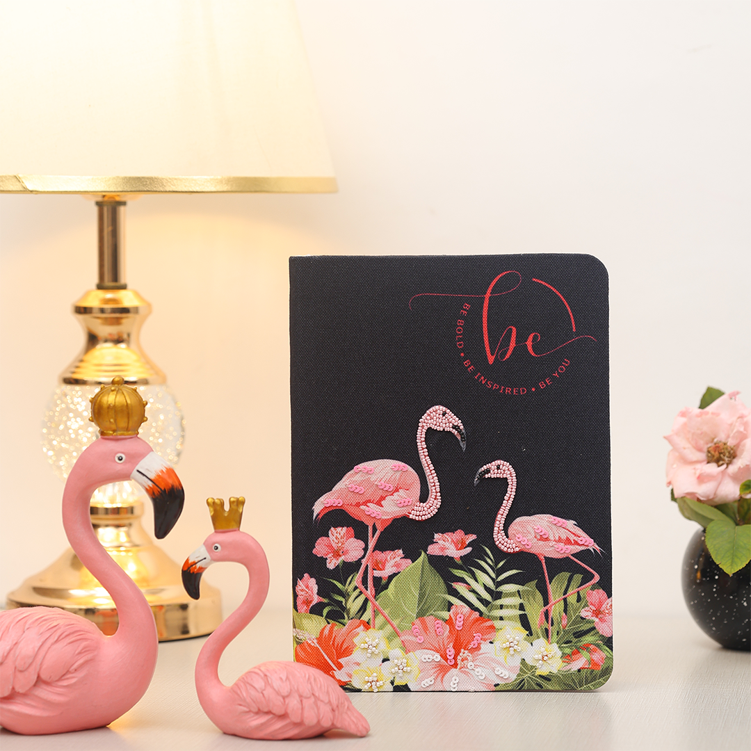 A5 Threaded Thoughts Series - Flamingo Garden