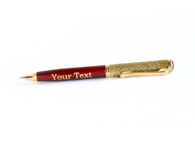 Imperial antique gold & Red personalised pen