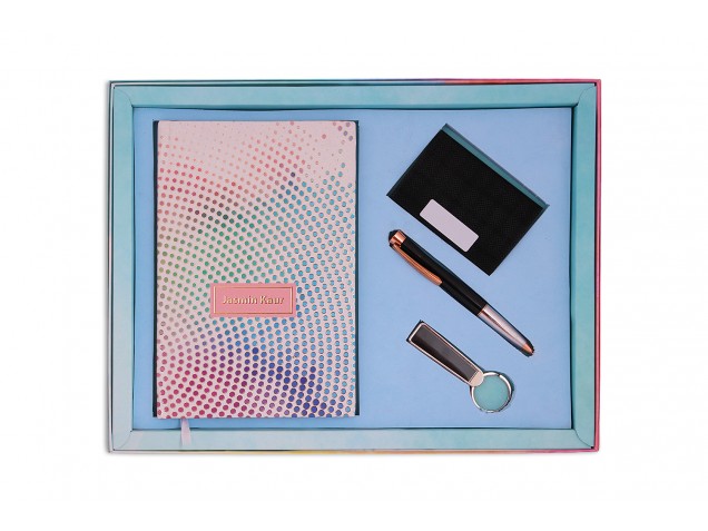 Dotted Illusion Notebook, CardHolder & Pen - Combo 3