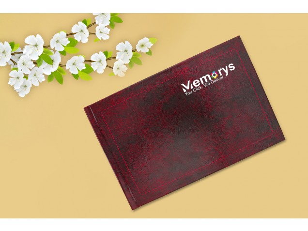 Maroon Leather Effect Photo Album (Free Soft Video)