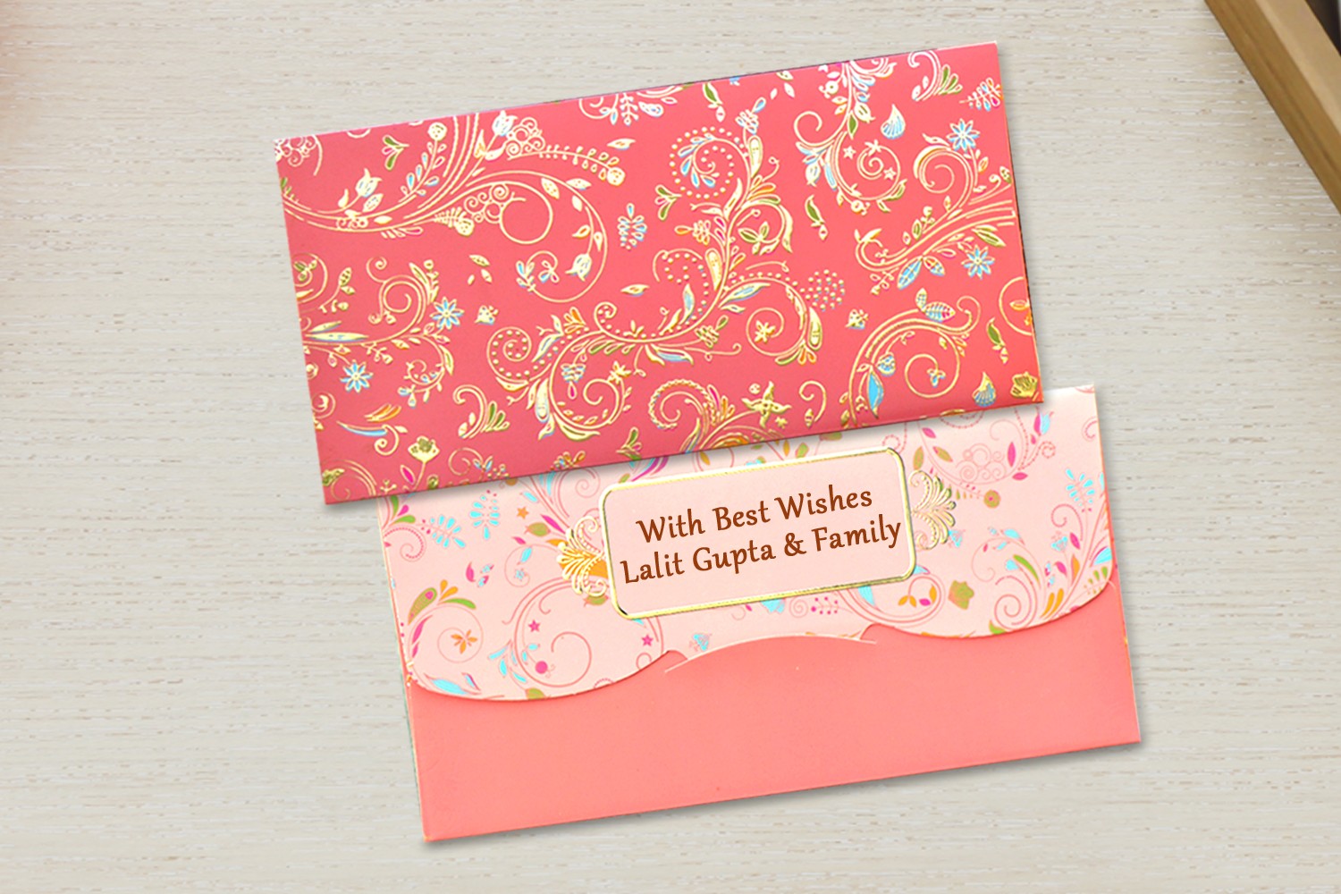 Flamingo Shagun Envelope Personalised- Pack of 12