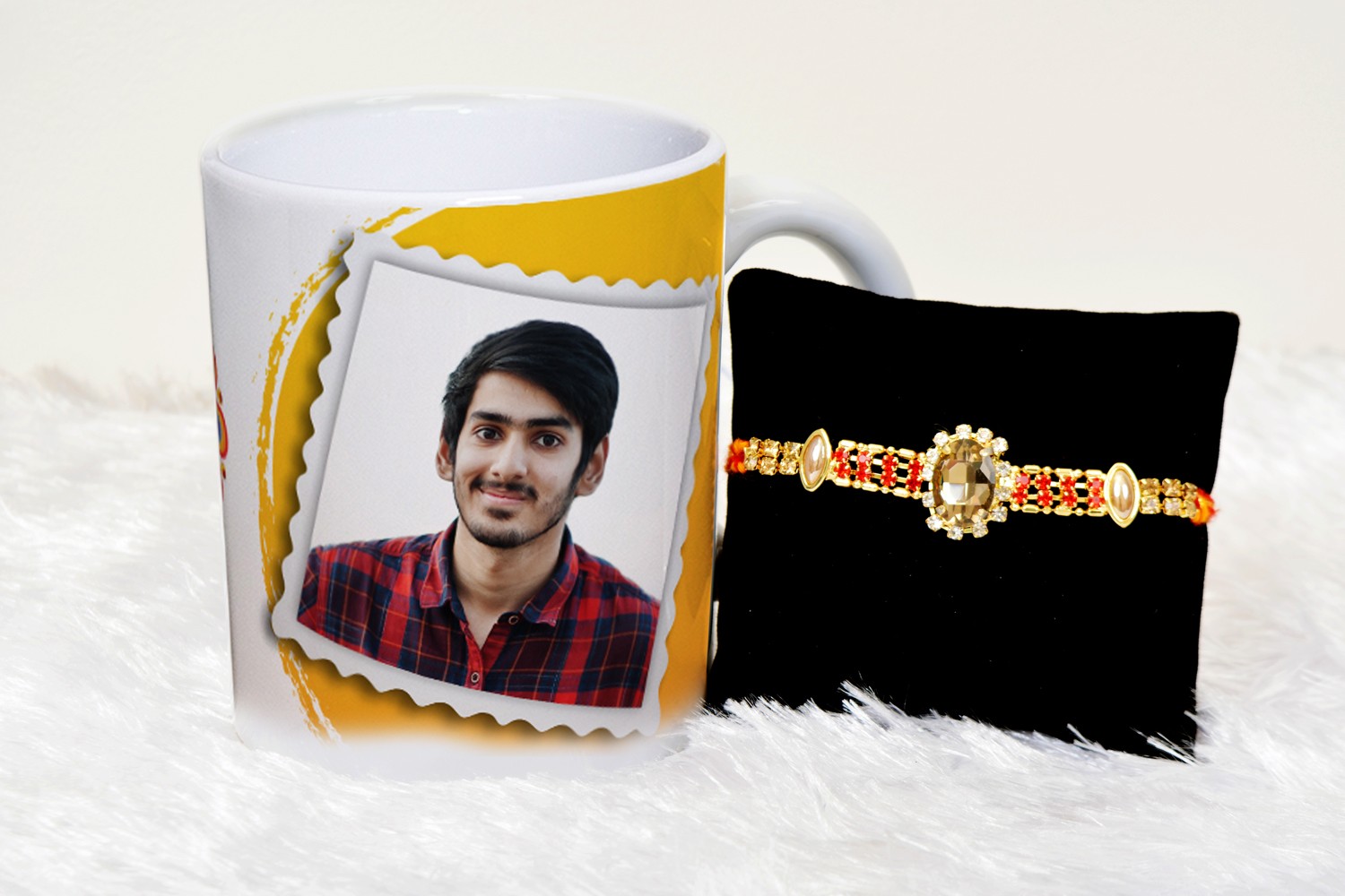 z Best Brother Personalised Mug and AD stone Rakhi