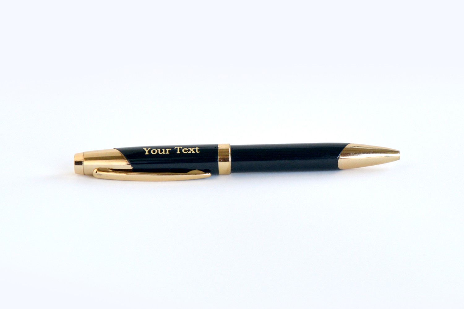 Twisted Glossy Black and gold personalised pen