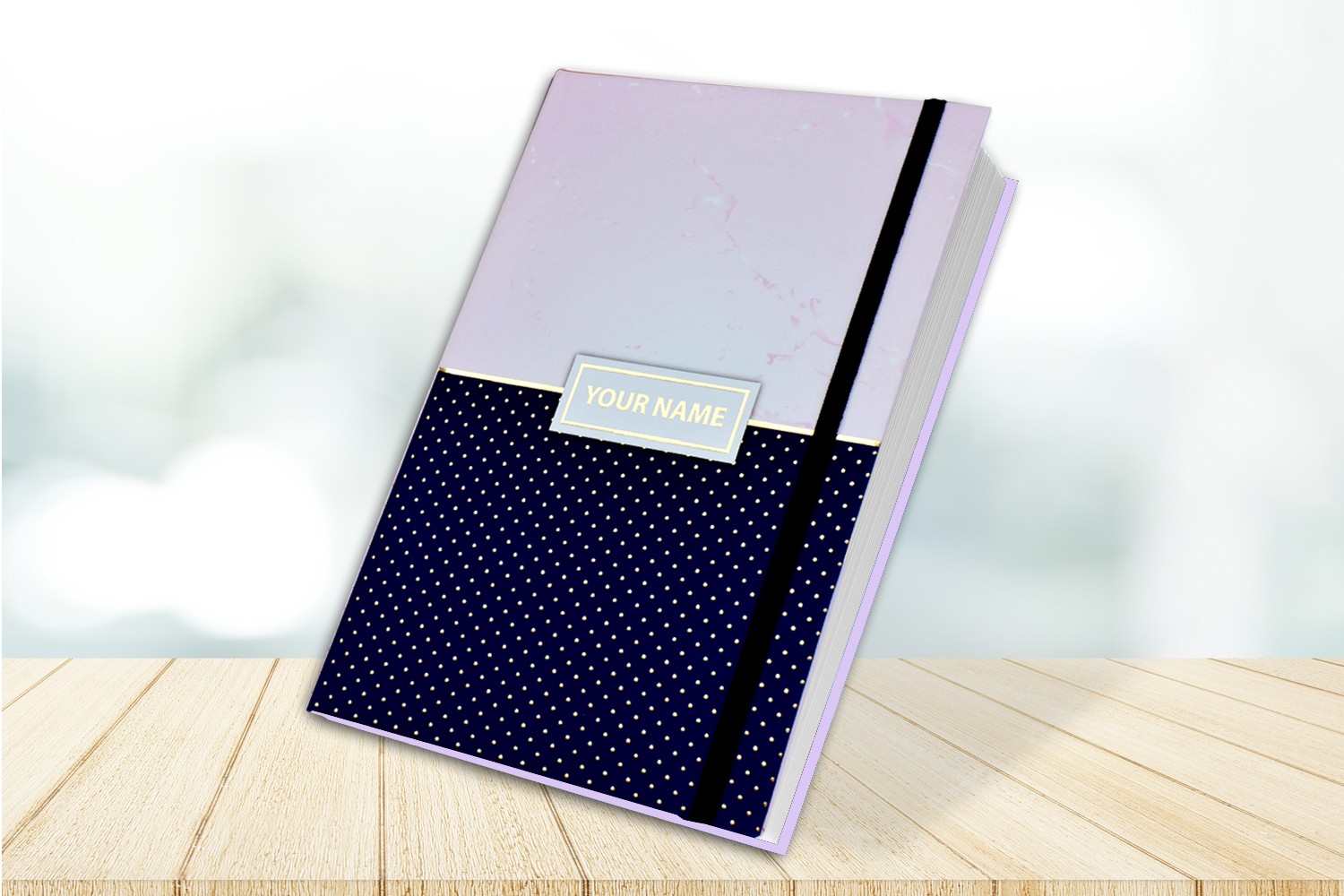 Marble & Blue Dots Personalised Notebook