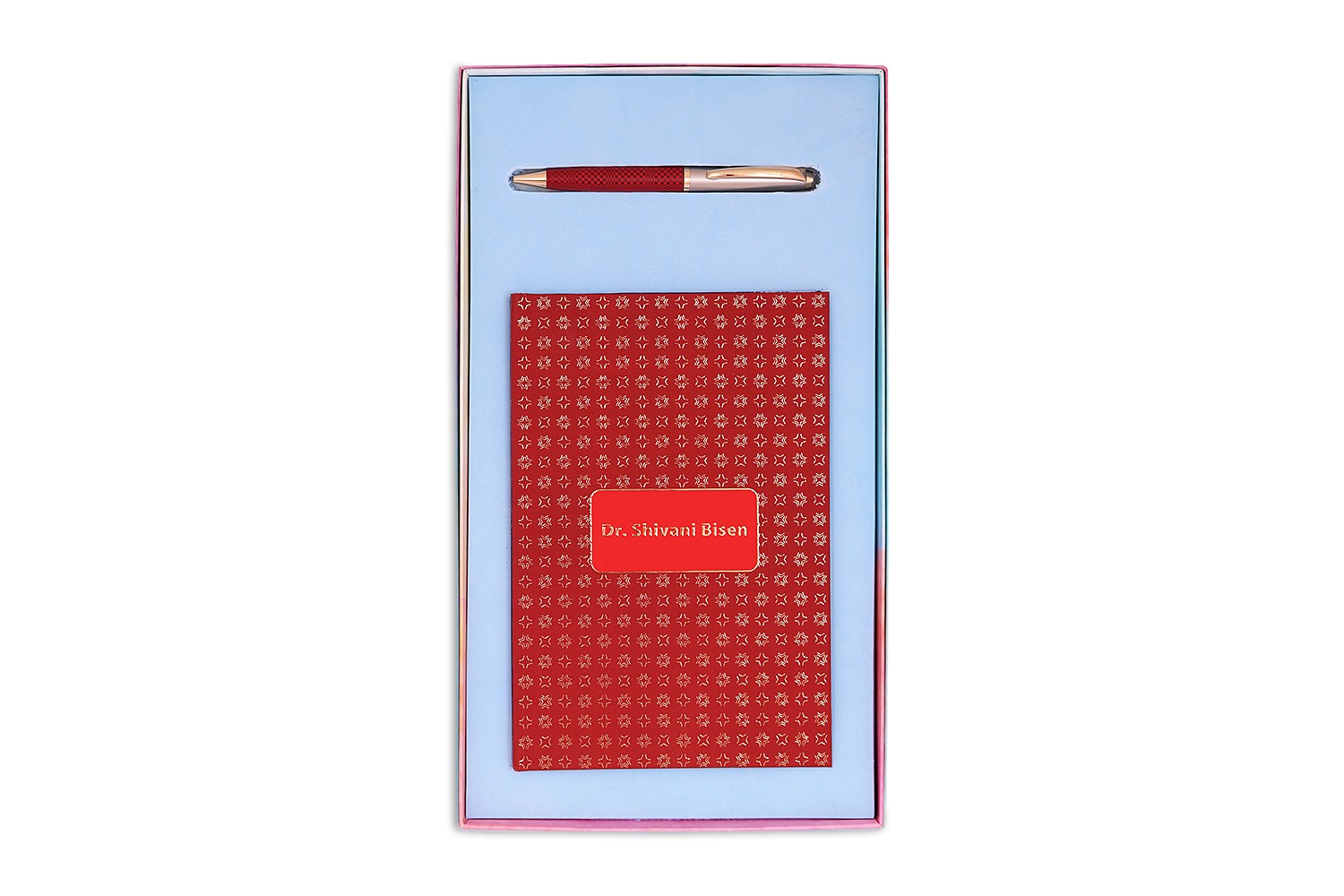 Maroon Abstract Notebook & Pen Combo