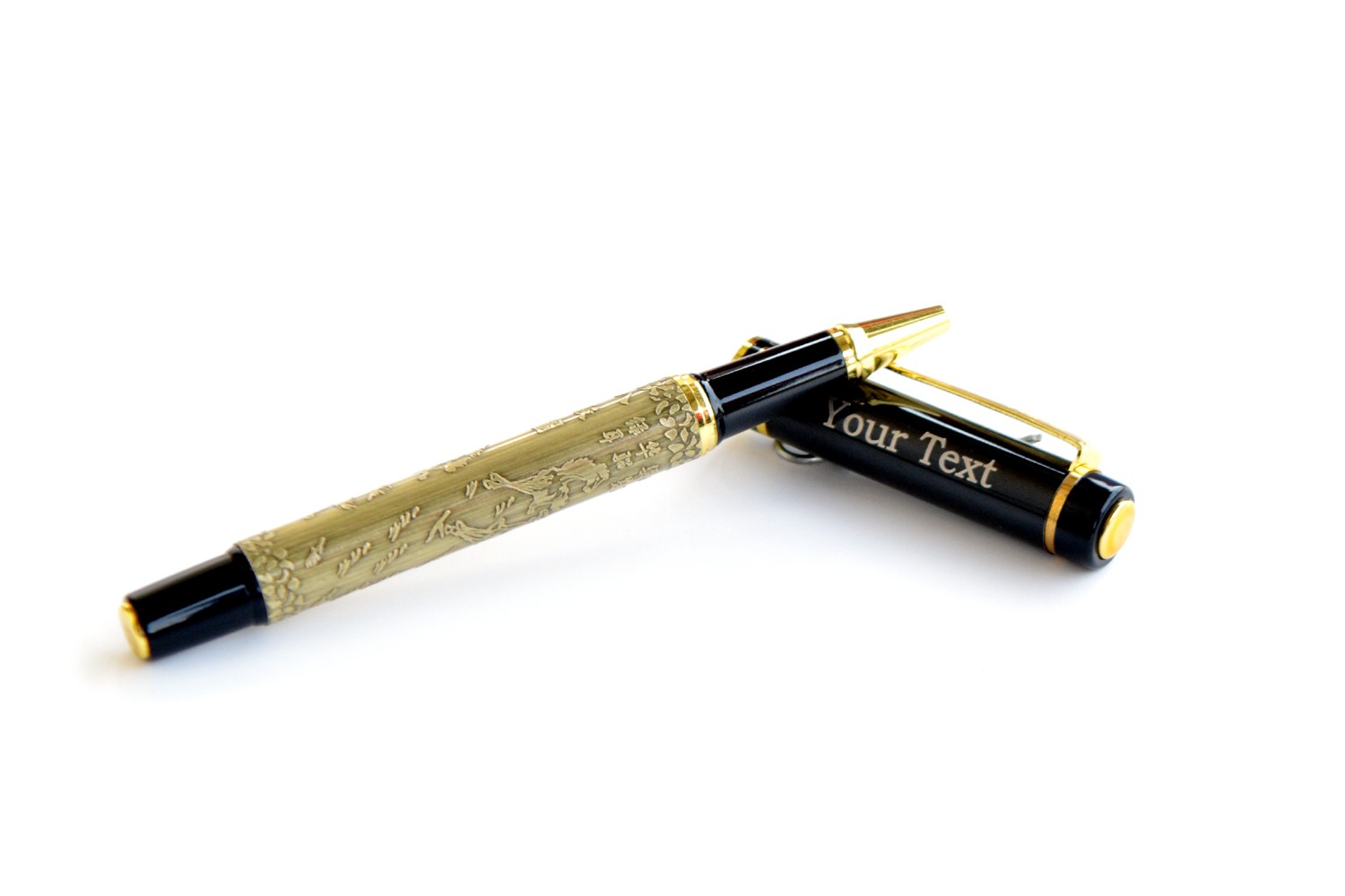 Curio Gold and Black Personalised Pen