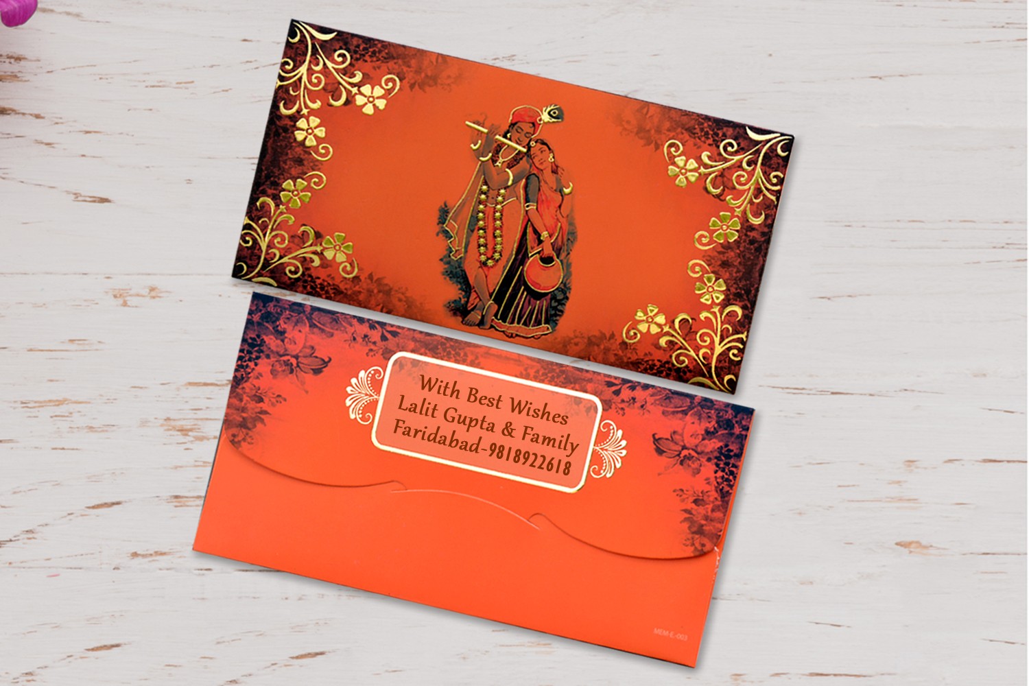 Radha Krishna Shagun Envelopes Personalised- Pack of 12
