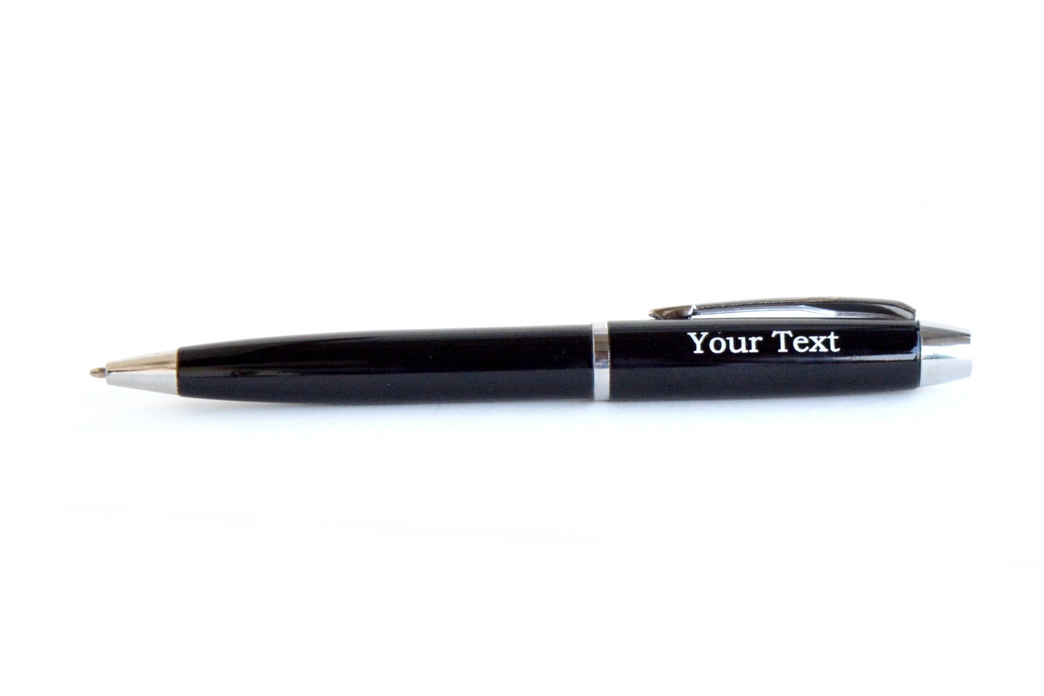 Black & Silver Rim personalised pen