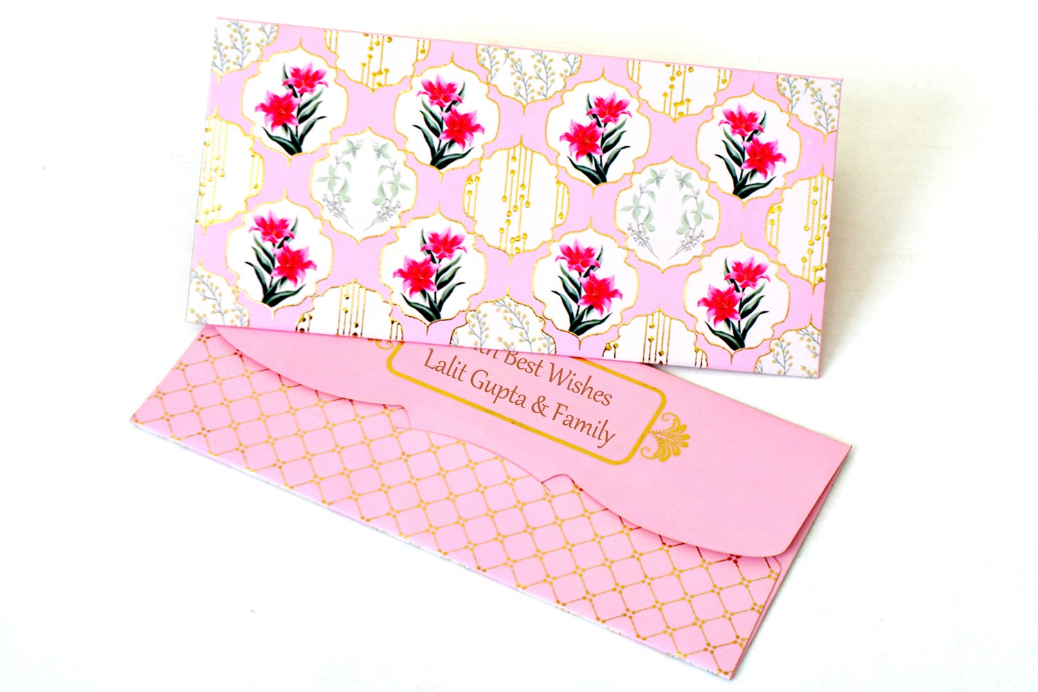 Pink Chase Shagun Envelope Personalised- Pack of 12