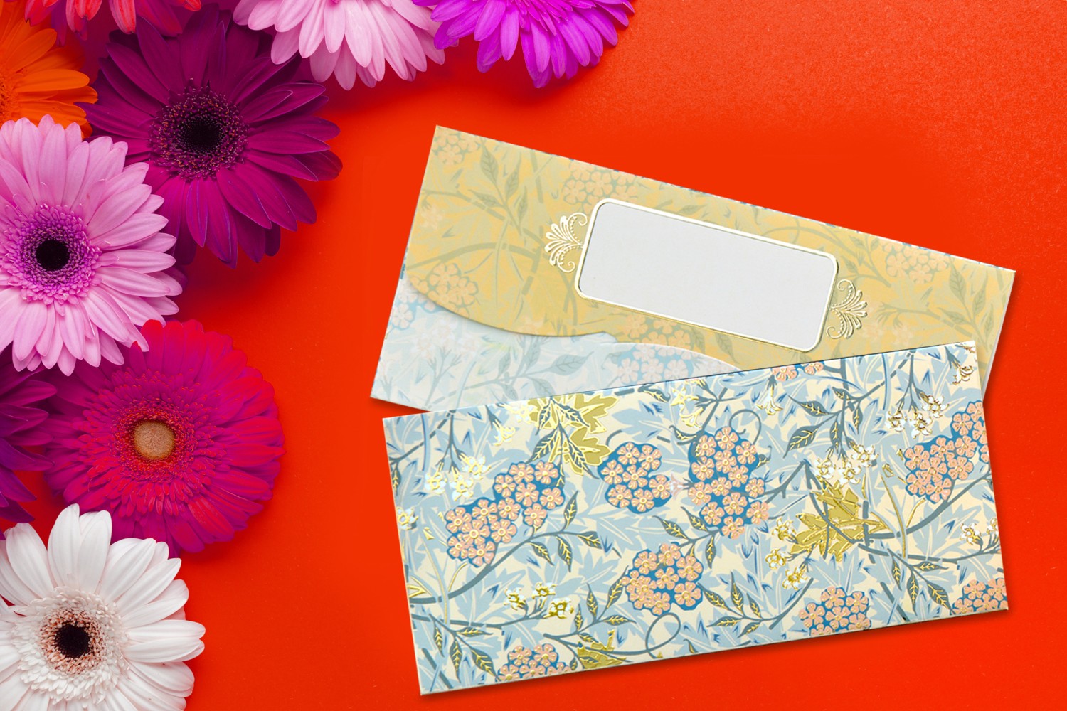 Forest Floral Design Shagun Envelopes - Pack of 12(With Luxor Marker)