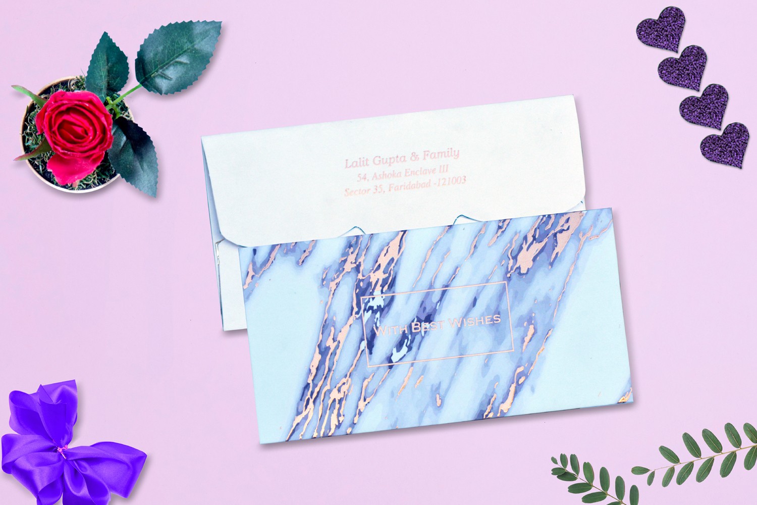 Water Effect Personalised Shagun Envelope Premium - Pack of 20